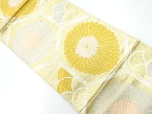 アンティーク　亀甲に菊模様織出し袋帯（材料）